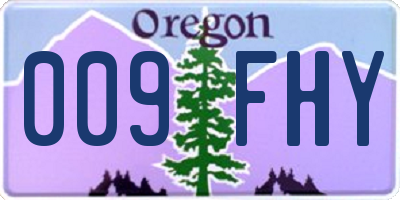 OR license plate 009FHY