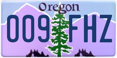 OR license plate 009FHZ
