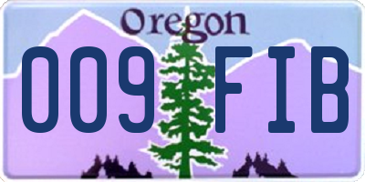 OR license plate 009FIB