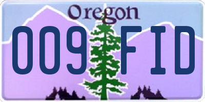 OR license plate 009FID