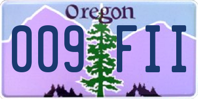 OR license plate 009FII
