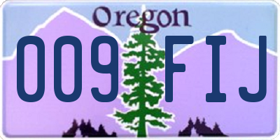 OR license plate 009FIJ