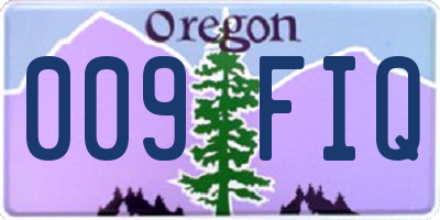 OR license plate 009FIQ