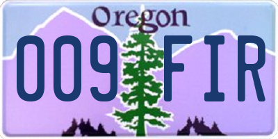 OR license plate 009FIR