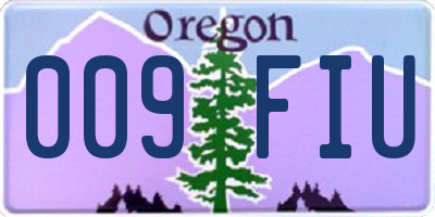 OR license plate 009FIU