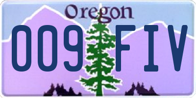 OR license plate 009FIV