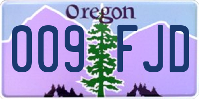 OR license plate 009FJD
