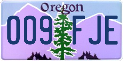 OR license plate 009FJE