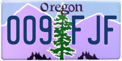 OR license plate 009FJF