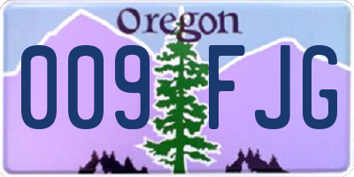 OR license plate 009FJG