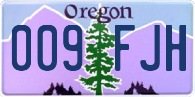 OR license plate 009FJH