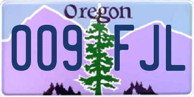 OR license plate 009FJL