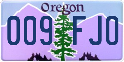 OR license plate 009FJO