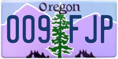 OR license plate 009FJP