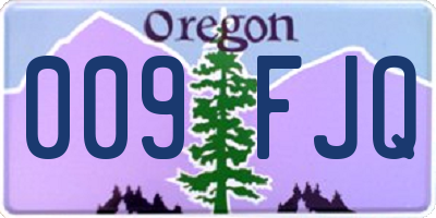 OR license plate 009FJQ