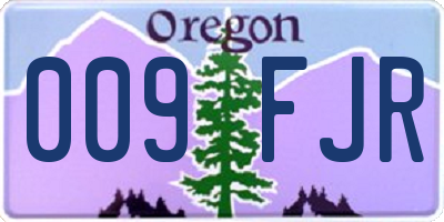 OR license plate 009FJR