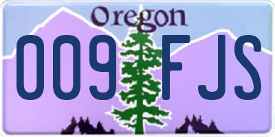 OR license plate 009FJS