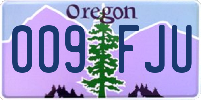 OR license plate 009FJU