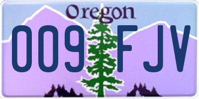 OR license plate 009FJV