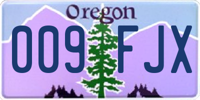 OR license plate 009FJX