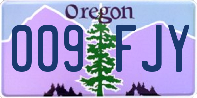 OR license plate 009FJY