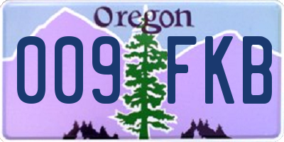 OR license plate 009FKB