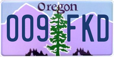 OR license plate 009FKD