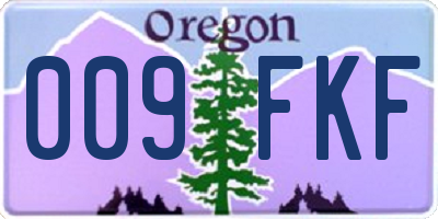 OR license plate 009FKF