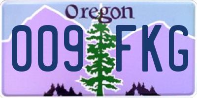 OR license plate 009FKG