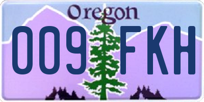 OR license plate 009FKH