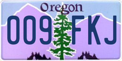 OR license plate 009FKJ