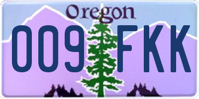 OR license plate 009FKK