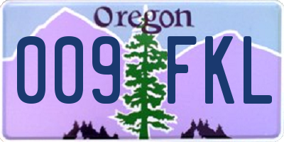 OR license plate 009FKL