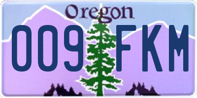 OR license plate 009FKM