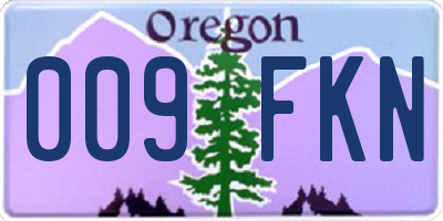 OR license plate 009FKN