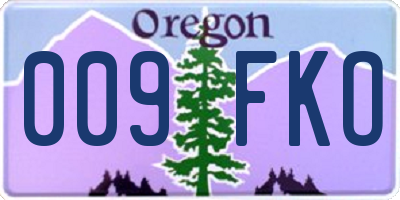 OR license plate 009FKO