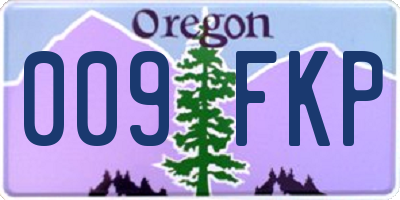 OR license plate 009FKP