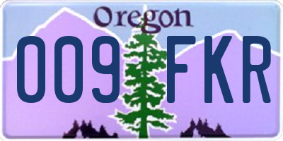 OR license plate 009FKR