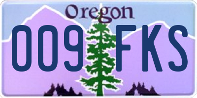 OR license plate 009FKS