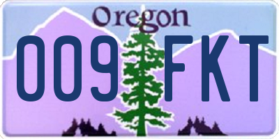 OR license plate 009FKT