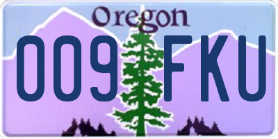 OR license plate 009FKU