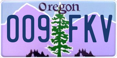 OR license plate 009FKV