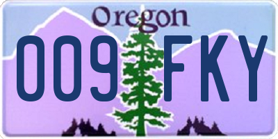 OR license plate 009FKY