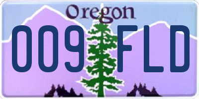 OR license plate 009FLD