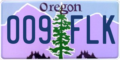 OR license plate 009FLK