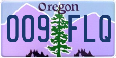 OR license plate 009FLQ