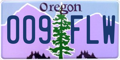 OR license plate 009FLW
