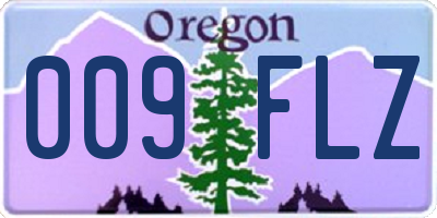 OR license plate 009FLZ