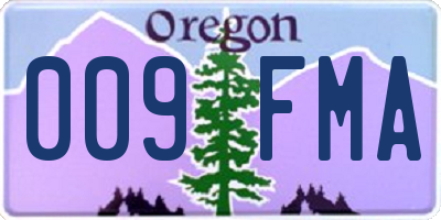 OR license plate 009FMA