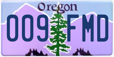 OR license plate 009FMD